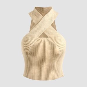 Cider Halter Knit Crop Top